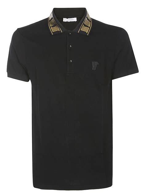 versace polo nero|Men's Designer Polos & Luxury T.